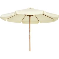 Ombrellone da Giardino con Doppio Tettuccio, di Bambù e Poliestere, Ø325x250 cm, Beige