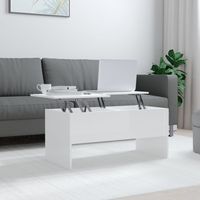 Tavolino,Tavolino da Salotto,Tavolino basso Bianco Lucido 102x50,5x46,5 cm in Legno Multistrato ASFV837229 MaisonChic