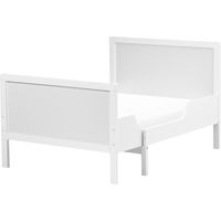 Cama convertible extensible para niños pequeños madera de pino 90 x130/160/200 cm con somier de láminas blanco Montigny