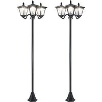 Lot de 2 lampadaires de jardin extérieur - Outsunny - solaire lumières led - acier - 51,5x47x182,5c m - noir