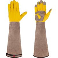 Gardening Gloves with Forearm Protection for Men/Women, Durable Cowhide Leather Work Gloves for Gardener and Farmer