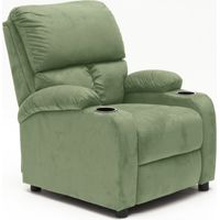 Le Roi Du Relax – Fauteuil relax inclinable avec repose-pieds – Rembourrage en polyuréthane – Compartiments pratiques – Revêtement en microfibre velours – Design moderne