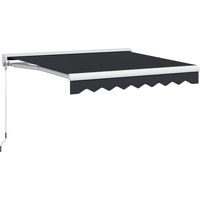 Toldo Eléctrico Retráctil y Manual 250x200 cm Toldo Portátil con Mando a Distancia Manivela Marco de Aluminio Gris