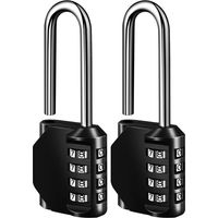 (Lot de 2) Cadenas à Code 4 Chiffres, Sans Clé Cadenas à Combinaison Pour Casier Vestiaire Sport École Gymnases Garage Portails Grilles ClôTure
