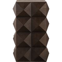 TABLE Vintage Retro Elégante Artisanale Bois Massif MDF Marron 37.00x37.00x60.00