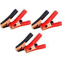 6 pièces Voiture Pinces de Batterie, Crocodile électrique Clips, Pince de Démarrage, Pinces Crocodiles de Batterie de Voiture, Pinces de Batterie isolées 100A pour Bateau de véhicule de Camion de Voit