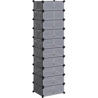 Armoire à chaussure Meuble à chaussures avec 10 compartiments Noir