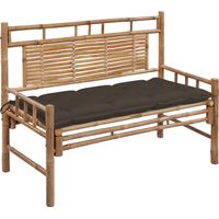 Furniture Limited - Banc de jardin avec coussin 120 cm Bambou