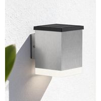 Applique murale extérieure LED solaire QUADRO, Inox