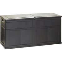 Baule da esterno in resina nera 120x60 cm 320 lt Garden Black Resina