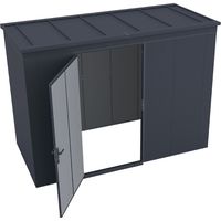 WEKA Gary Metallgerätehaus anthrazit 3,7 m² Gerätehaus aus Metall in Anthrazitgrau, Geräteschrank mit 0,7 mm Wandstärke Gartenhaus