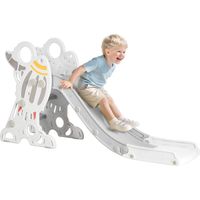 Tobogán Infantil para Niños de 18-36 Meses con 3 Escalones Antideslizantes para Interior Exterior 157x46,5x80 cm Gris