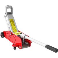 Cric hydraulique compact avec protection contre les surcharges pour voitures et SUV, capacité de 2 tonnes, course de 120 à 300 mm, rouge/jaune