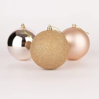BAUBLES CHAMPAGNE 6CM-6PCS SET -PVC
