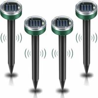 Repelente solar para topos, 4 unidades, ultrasónico, resistente a los topos, resistente al agua IP65, para jardín