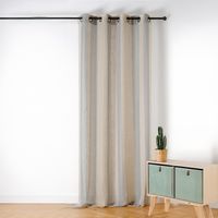 Voilage en voile rayé Gris 140x280 cm