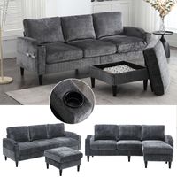 Canapé confortable Sofa Gris Chenille