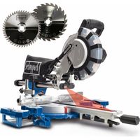Scheppach Scie à onglet radiale HM216SPX - 2000 W - Ø 210 mm - 4800 tr/min - 65 cm hauteur de coupe - 34 cm largeur de coupe - Avec laser, supports en alu - Table mobile - 2 lames fournies