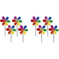 8 Pièces Moulinets pour Jardin, Moulin à Vent de Jardin Arc-en-Ciel à Fleurs Colorées, Moulins à Vent de Jardin Moulins à Vent de Pelouse