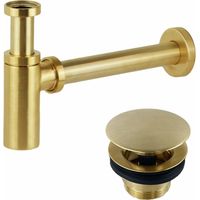 Siphon und Ablaufgarnitur in gebürsteter Goldfarbe Gattoni KITSCA1SG