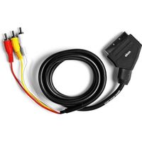 Ekon ECVSCAR3RCA15MM câble vidéo et adaptateur 1,5 m SCART (21-pin) 3 x RCA Noir