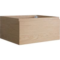 Mob-In – Meuble sous vasque simple 60x30x49 cm – Décor chêne et blanc laqué – Tiroir profond avec charnières à fermeture progressive