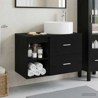 vidaXL Ensemble de mobilier de salle de bain 2 pcs Chêne noir