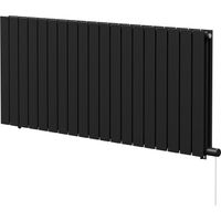 Hudson Colore Matt Black 600mm x 1440mm Horizontal Electric Double Panel Radiator