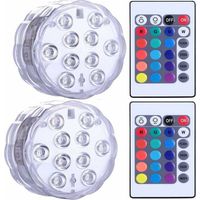 Lampes LED submersibles étanches pour jacuzzi, spa, bassin, lumières LED sous-marines avec 2 télécommandes pour bases de vase, aquariums, fêtes, Halloween et décorations de la maison