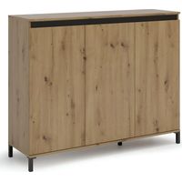 Credenza Soggiorno 3 Ante 138x110 cm Rovere Moderna