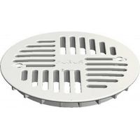 Grille PVC art déco blanche diamètre 130mm pour siphon PURUS