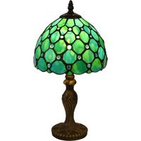 Lampada Tiffany, lampada decorativa in vetro colorato vintage, lampada da scrivania, lampada da comodino, lampada da lettura, lampada da tavolo, per camera da letto e soggiorno, con lampadina E27