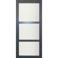 Puerta corredera en recubrimiento gris antracita, ancho 73, RAL 7016, enviada desde Francia