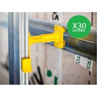 Isover – Appui Optima 2 75-160mm – Lot de 30 unités – Entretoise à clipser pour murs – Ajustable pour isolants épais – Montage sans outils