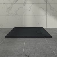 Aquariss SMC Slate Effect Shower Enclosure Tray 1000x900mm Rectangular Wetroom Shower Base Black