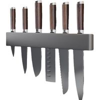 Porte-couteaux mural, étagère de rangement multifonctionnelle, gris plomb, 50 cm,
