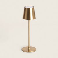 LED-Tischlampe 3W Tragbar aus Metall mit wiederaufladbarem USB Akku Anisa Gold