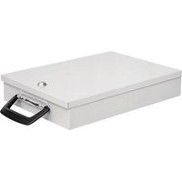 Dokumentenkassette ® 35,5 x 6,7 x 26 cm (B x H x T) DIN A4 Scheibenschloss Stahlblech pulverbeschichtet lichtgrau