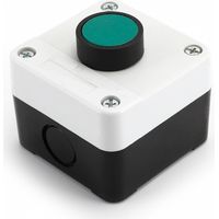 Interruptor pulsador verde resistente a la intemperie de 1 pieza, caja de control de un solo botón, para controlar contactores de CA, arrancadores electromagnéticos