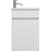burgbad Lin20 Lavabo bajo para lavabo blanco mate con mueble bajo