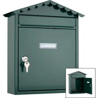 Boîte aux lettres extérieure Boîte aux lettres en acier vert avec clés Boîte aux lettres murale pour collectivités avec serr