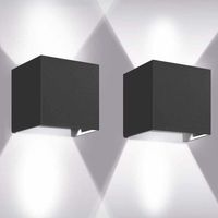 LED-Wandleuchten, 12 W, 2 Stück, 6000 K, für den Innen- und Außenbereich, verstellbare Außenwandleuchte, IP65 wasserdichte Innenwandleuchte für Schlafzimmer, Wohnzimmer, Flur und mehr