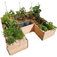 Potager sur pied keyhole garden 175 x 170 x 40 cm – Bois Douglas naturel Classe 3 – Composteur intégré pour permaculture – Mon Petit Potager