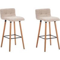 CLP – Tabouret de bar Lincoln en tissu – Hauteur d'assise 75 cm – Support en bois de hêtre – Rembourré et facile à entretenir