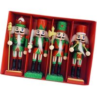 4-teiliges Set aus Nussknacker-Soldatenfiguren aus Holz für Partys, Festivals und Sammlerstücke