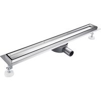 Caniveau de Douche Italienne a Carreler 60 cm Acier Inoxydable Extra Plat 360° Siphon de sol Douche Italienne pour Salle de Bain