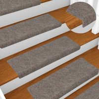 vidaXL Stair Mats Self-adhesive 15 pcs 65x21x4 cm Beige Rectangular Edge