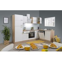 Cucina blocco cucina blocco cucina ad angolo rovere bianco Merle 280x172 cm Respecta