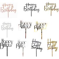 10 décorations pour gâteau d'anniversaire, figurines réutilisables, décorations en acrylique, décorations pailletées pour anniversaires, fêtes prénatales, anniversaires de mariage