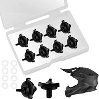 Motorcycle Helmet Visor Screws, Replacement Screws for Motorcycle Helmets, Helmet Accessories, Helmet Visor Clips, Removable Accessories with 1 Plastic Box, 8 Pieces, Black